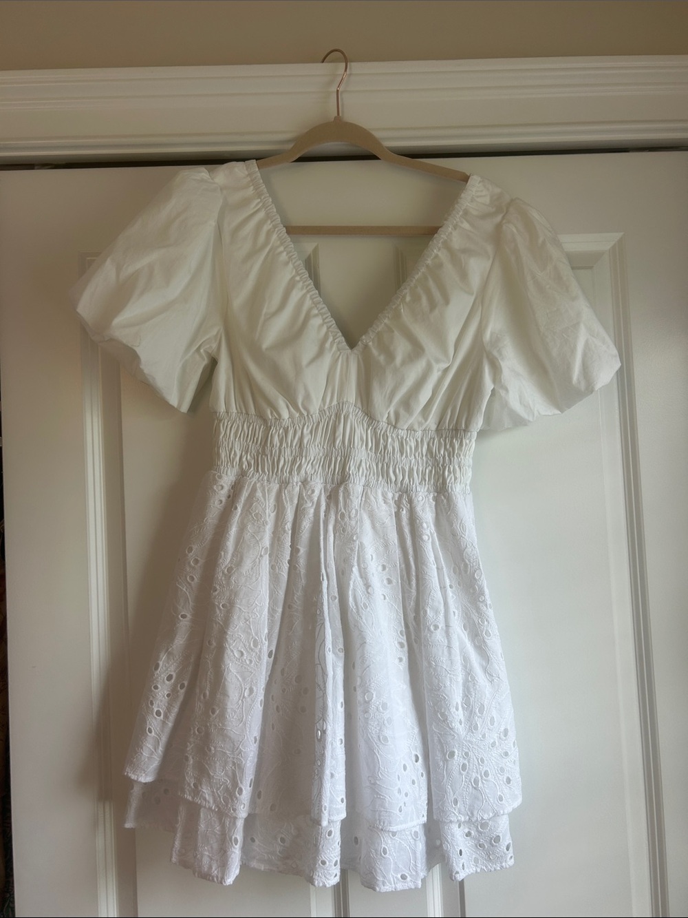 Lilly Pulitzer White Eyelet Puff Sleeve Dress